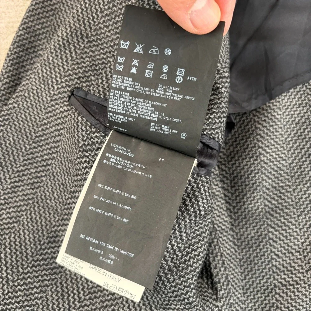 Prada Milano Blazer Jacket Sport Coat Men 36R Grey Black Geo Wool Blend‎ Italy